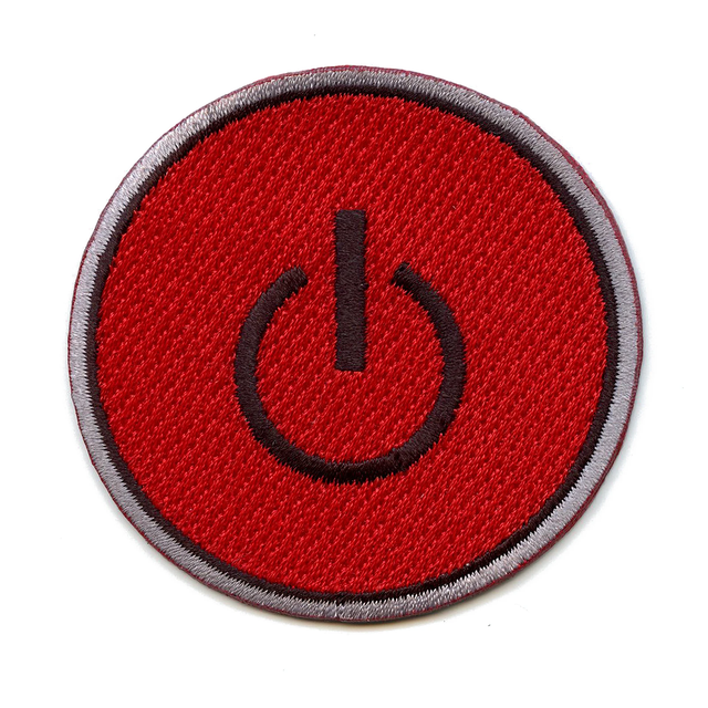 Power Button Emoji Embroidered Iron On Patch eBay