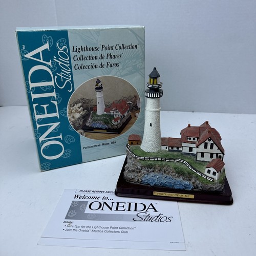 Vintage 1998 Oneida Studios Lighthouse Point Collection Portland Head Maine - 第 1/11 張圖片