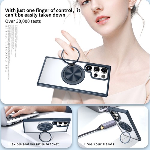 Magnetic Case For Samsung S24 Ultra S23 Plus S22 S21 Shockproof Ring Stand Cover - Picture 7 of 17