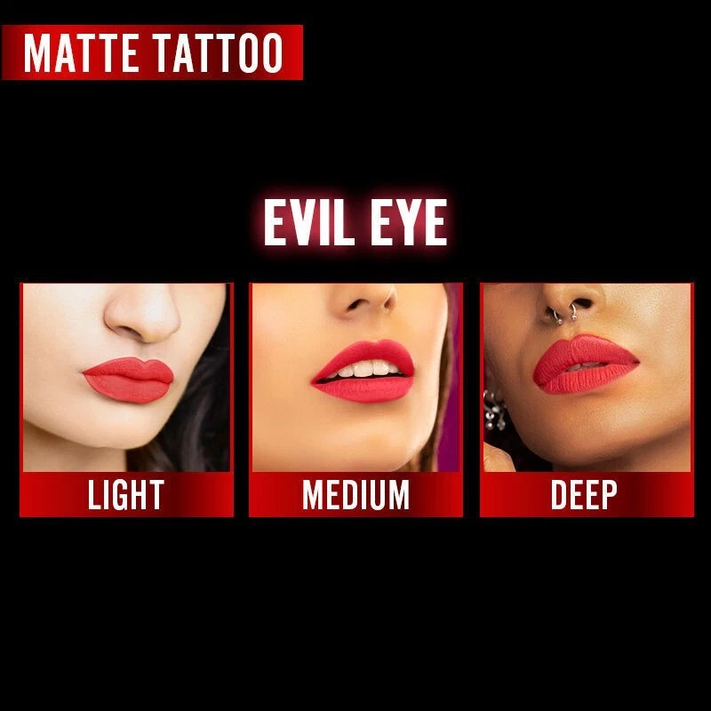 Nykaa Matte Tattoo Liquid Lipstick | Evil Eye - Red (4g) - Image 3 of 4