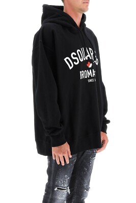 DSQUARED2 Black Bromance S71GU0546 Relaxed Fit Hoodie Made DSQUARED2 Black Bromance S71GU0546 Relaxed Fit Hoodie Made