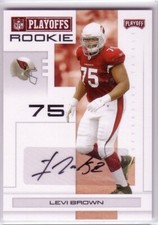 2007 Playoff NFL Playoffs Signatures Red #135 Levi Brown/100 AUTO - NM-MT