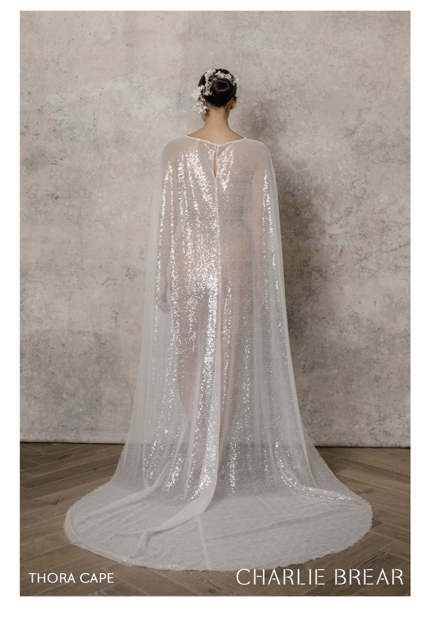 Charlie Brear Bridal Thora Sequin Cape UK