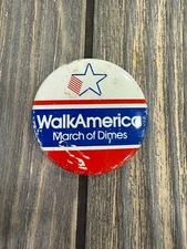 Vintage WalkAmerica March Of Dimes Button Pin Vintage