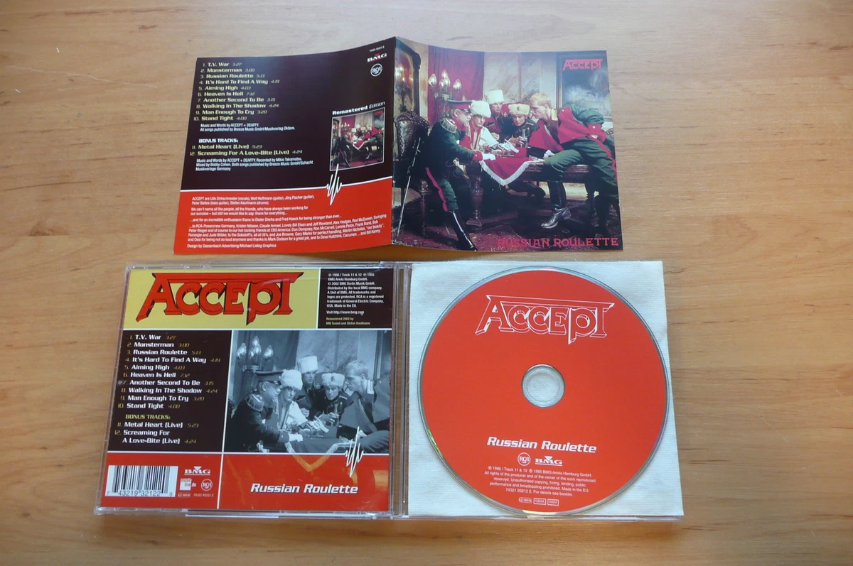 ACCEPT Russian Roulette German Heavy/Speed Metal 12 LP Vinyl