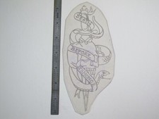 vtg 1950s 1960s Tattoo acetate stencil Death Before Dishonor Skull Snake MIL1