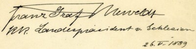 AUTOGRAPH - FRANZ KARL GRAF MERWELDT 1889