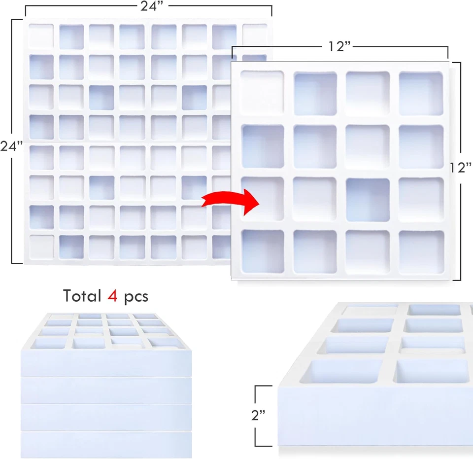 4 piezas difusores acústicos EVA 12"X12"X2" (total 24"X24"X2"), sonido estilo gofre di Foto 2 de 4