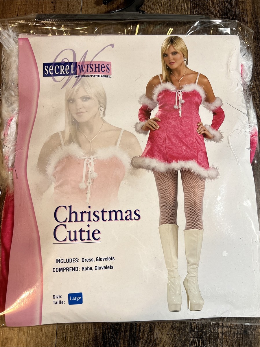 NEW Adult WOMEN'S Secret Wishes Pink CHRISTMAS Cutie COSTUME LARGE Size  10-14