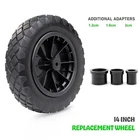 PU Black 14" REPLACEMENT PUNCTURE PROOF WHEELBARROW WHEEL 3.50-8 SOLID TYRE UK