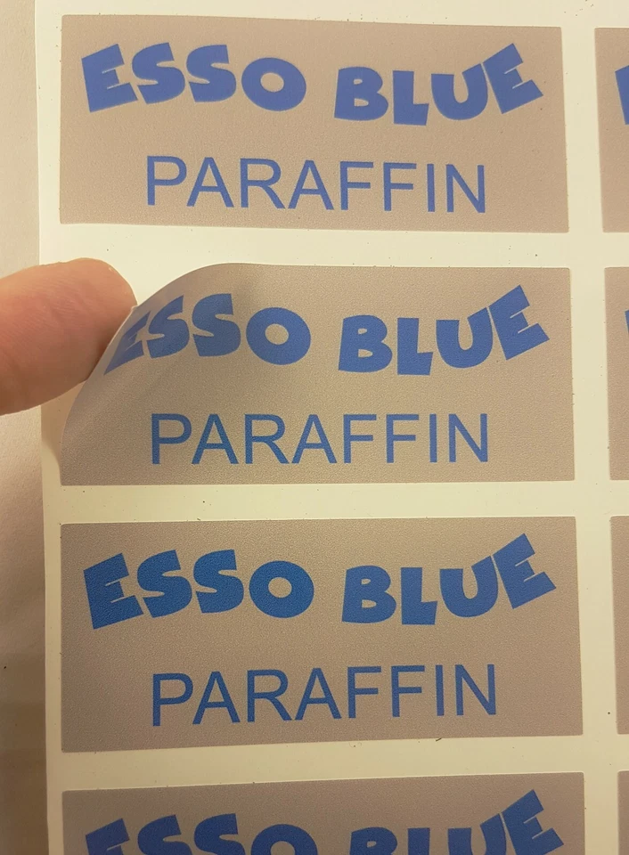 ESSO BLUE DECAL STICKERS VALOR PARAFFIN FUEL TIN ESSO BLUE PARAFFIN FUEL TIN - Image 2 of 2