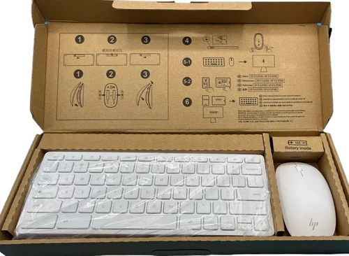 White Combo US Wireless Keyboard+Mouse All-In-One For HP Chromebase M42570-001