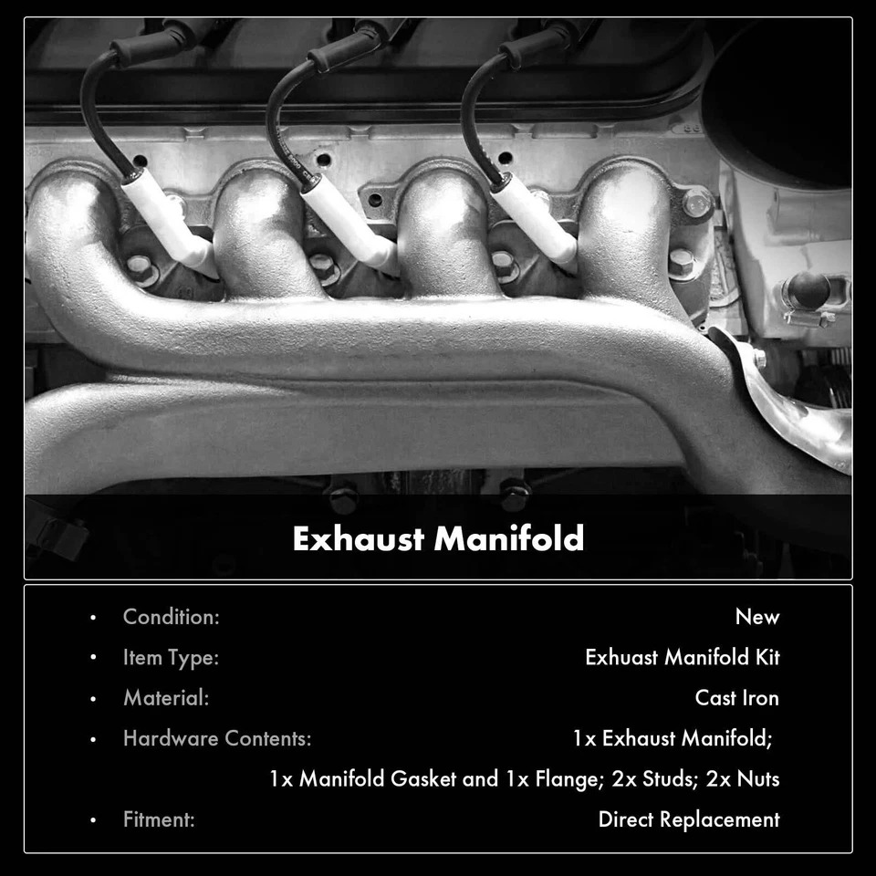 Colector de escape derecho con kit de junta para Ford F-100 F-150 F-250 F-350 5,9 L 6,4 L Foto 2 de 4