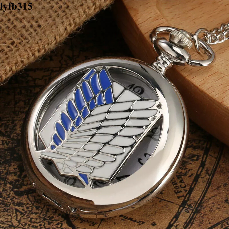Anime Attack on Titan Vintage With Necklace Chain Quartz Pocket Watch Gift