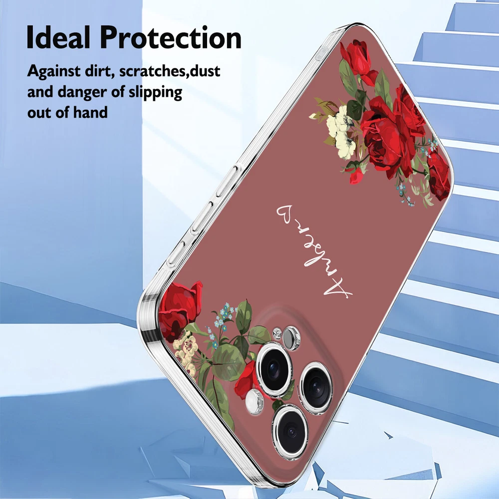 Floral TPU Phone Case for iPhone 15 16 Plus 14 13 12 11 XS Pro Max