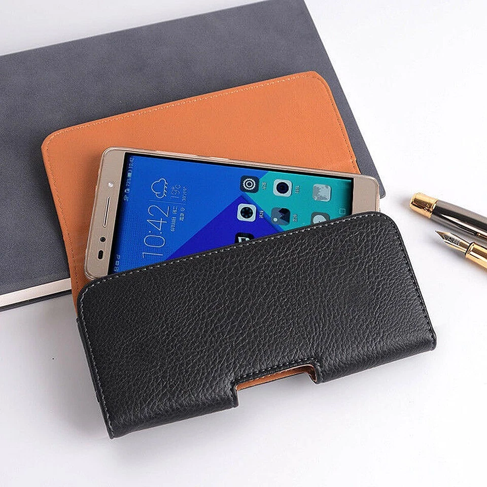 LG G6 G7 G8X ThinQ Leather Cell Phone Case Pouch Holster Clip Belt Loop Carrying - Image 2 of 4