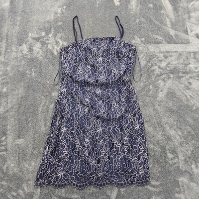 Francescas Mi Ami mini  Dress womens XXS Lace Blue Spaghetti Strap Cocktail