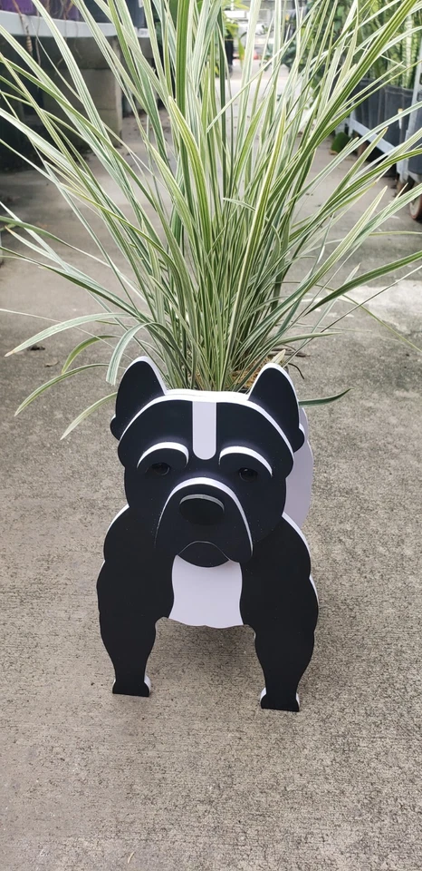 F/S Nuevo Maceta Pit Bull Perro Nariz Azul 3D Pitty Durable Jardín Patio Foto 2 de 3