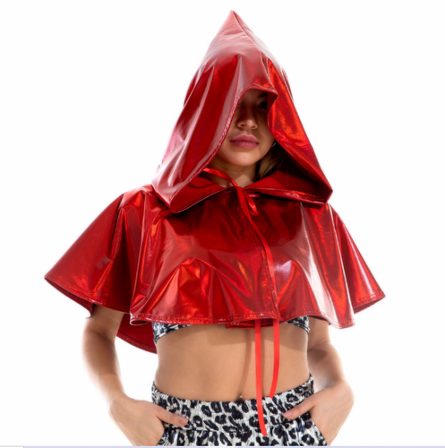 Reflective Capes Rave Festival Cape Rave Metallic Cloak Hooded Reflective Holographic ...