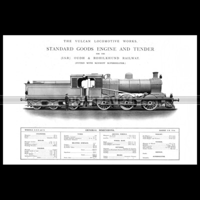 Photo T.000131 STEAM LOCOMOTIVE OUDH & ROHILKHAND RAILWAY INDIAN TRAIN