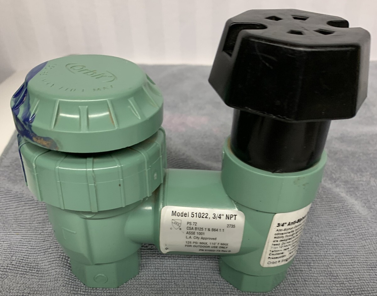 Orbit 3/4 Zoll Anti-Siphon Sprinkler Ventil – 3er Pack, Manuell, Kunststoff, Für Bewässerungssysteme