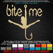 Fishing Girls Bite Me Vertical hook boat bass hooker boat Sticker Decal