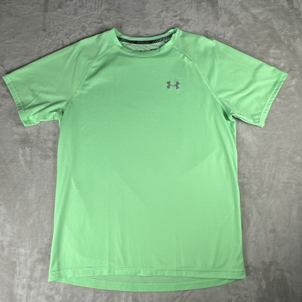 Under Armour Shirt Adult Large Green Fitted Vented Athleisure Performance Run