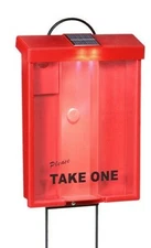  BROCHURE BOXES WITH SOLAR LID **red**  1 PIECE (stake not included)