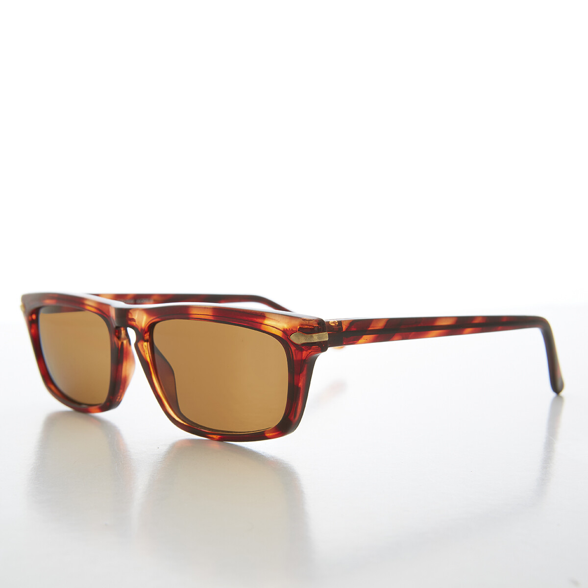 Tortoise Slim Rectangular Beatnik Vintage Sunglas… - image 2