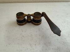 Antique Likely French Opera Glasses Binoculars w/ Enamel Beaded  Foliage Dec.