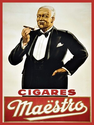12476.Decoration Poster.Home wall art design.Maestro cigar smoker.Cigares