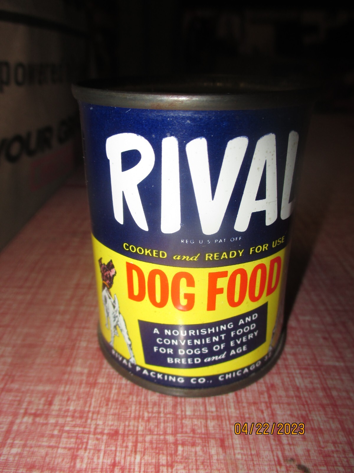 Rival Dog Food Tin Coin Bank Promotional Item eBay