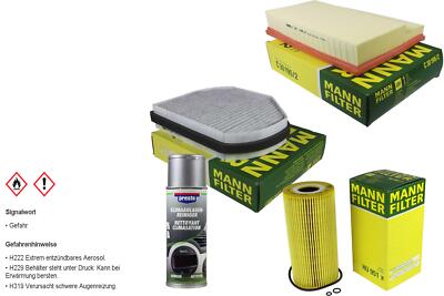 MANN-FILTER Paket + Presto Klima-Reiniger für Mercedes-Benz C-Klasse W202 Kombi