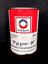 Vintage Delco Transmission Fluid Metal Advertising Sign Oil Can Nice a
