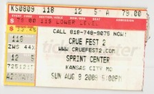 2009 Motley Crue Godsmack Drowning Pool Concert Ticket Stub Kansas City MO
