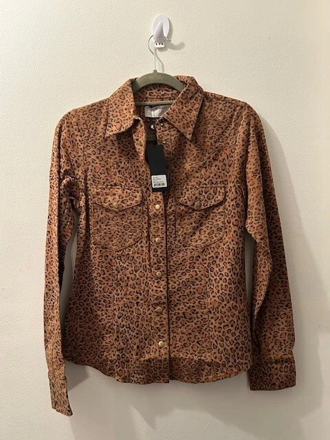 Chaqueta Camisa Free People One Teaspoon Wild Thing Cheetah SUEDE CHACKET NUEVA CON ETIQUETAS XS Foto 2 de 4