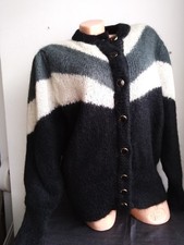 Damen Strickjacke Wolljacke Mamut Moden vintage 80/90er Gr. 40 Mohair gefüttert