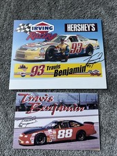Travis Benjamin NASCAR Busch Series Both Signed Original Postcards