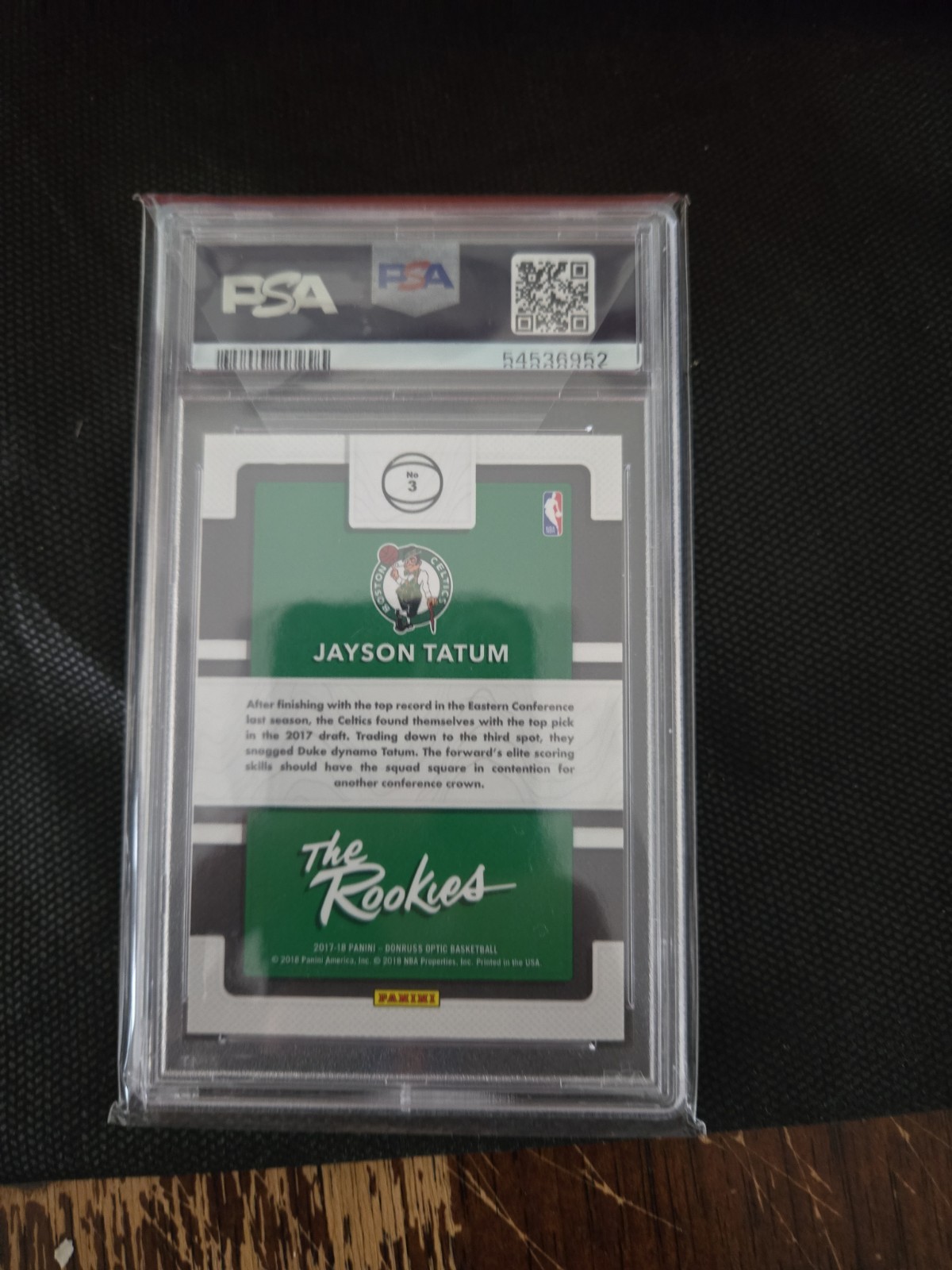 JAYSON TATUM 2017 PANINI DONRUSS OPTIC #3 THE ROOKIES RC PSA 10 BOSTON CELTICS view 5