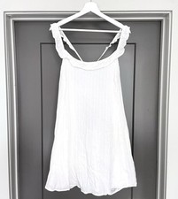 NWT American Eagle Ruffle White Dress Cover-Up Tie Back XL Cotton Boho Resort AE
