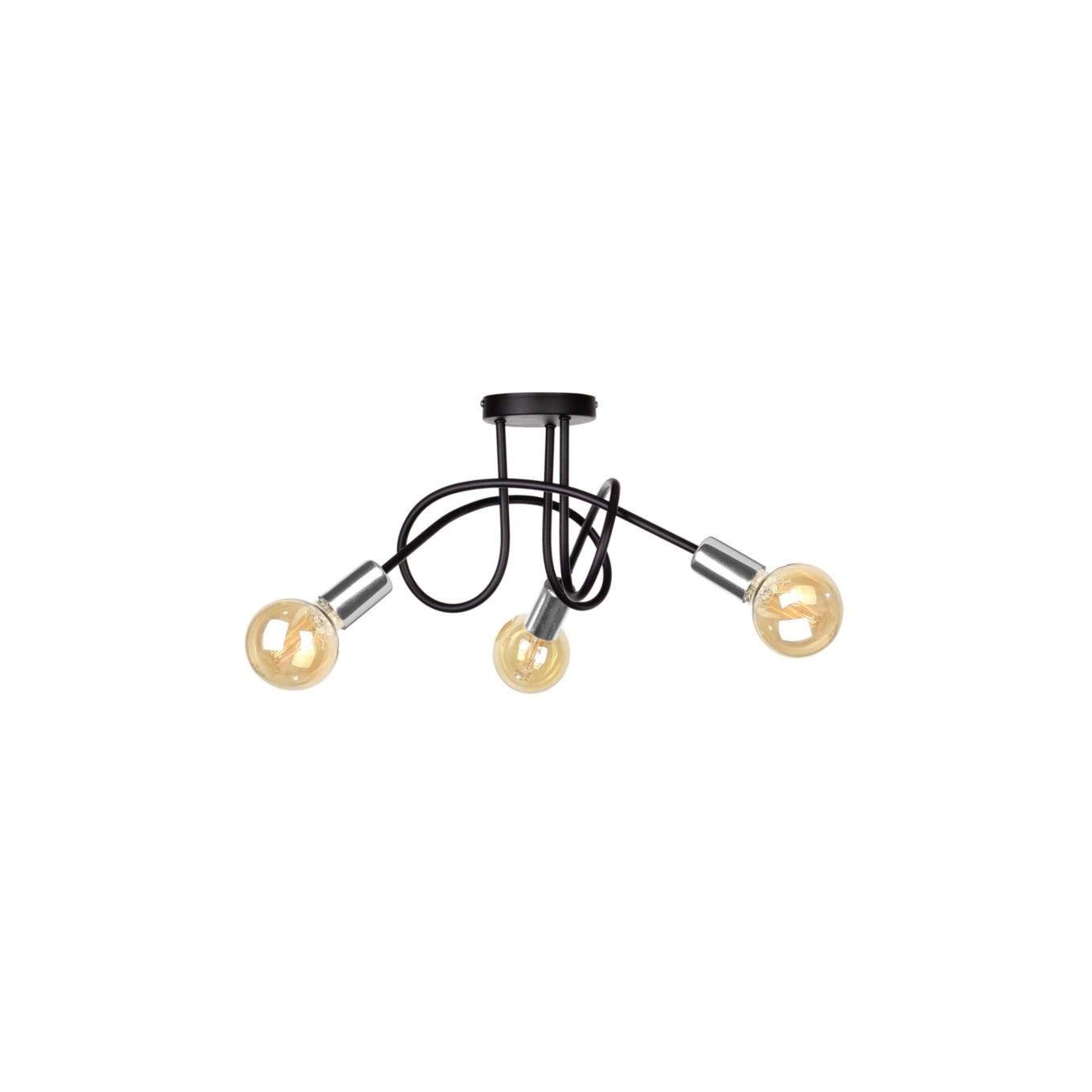 RUMBA BLACK/SILVER 1921 Ceiling Lamp 3xE27