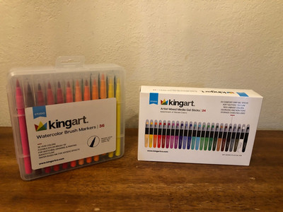 Kingart Bundle Mixed Media Gel Sticks & Watercolor Brush Markers