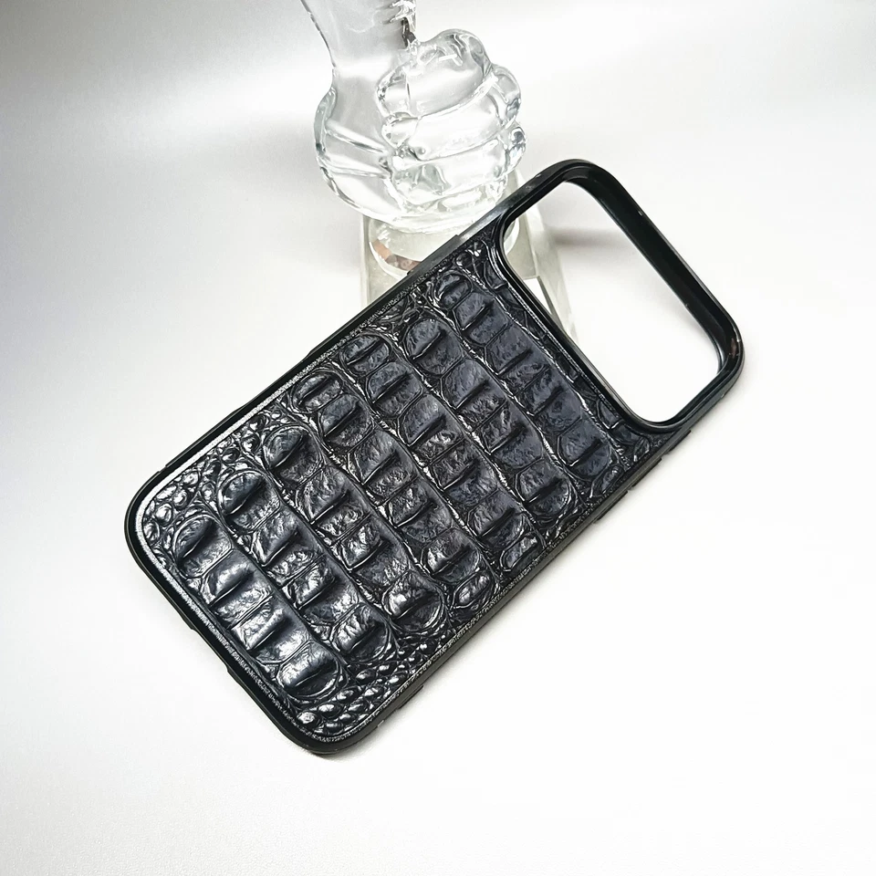 Genuine Crocodile Leather Case For iPhone 17 Pro Max Air 3D Alligator Soft Frame - Image 3 of 4
