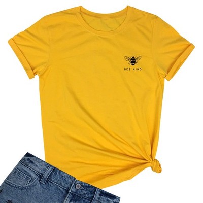 Women Cute Tops Graphic T Shirts Yellow Small