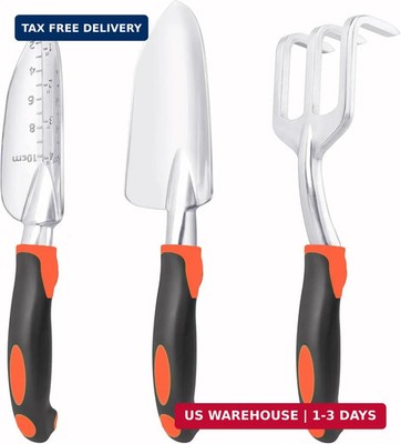 Garden Tools Set, 3 Pack Heavy Duty Gardening Tools Set Include Garden Shovel, T