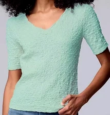 Women's Simply Vera Vera Wang V-Neck Short Sleeve Pucker Top XL