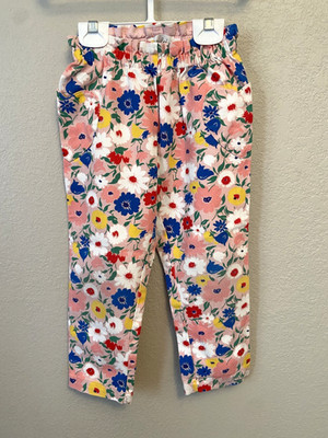 Mini Boden Pink Floral Pants   w/ Heart-Shaped Pocket    Size 4Y 
