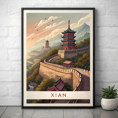 Xi'an, China Alte Stadtmauern Reise Poster - Terrakotta Krieger Kunstdruck_mor