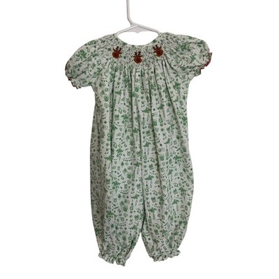 Classic Whimsy Smocked Christmas Long Bubble size 18mo