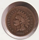US Rare Old 1880 Indian Head Penny Coin Native American Collection Shield Cent